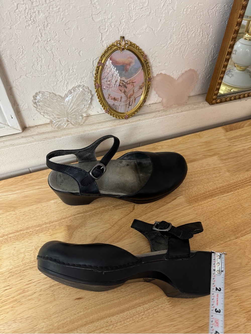 Dansko Black Leather Mary Jane Clogs Comfort Slip-On Shoes EU 39 US 8.5-9 - Picture 5 of 16